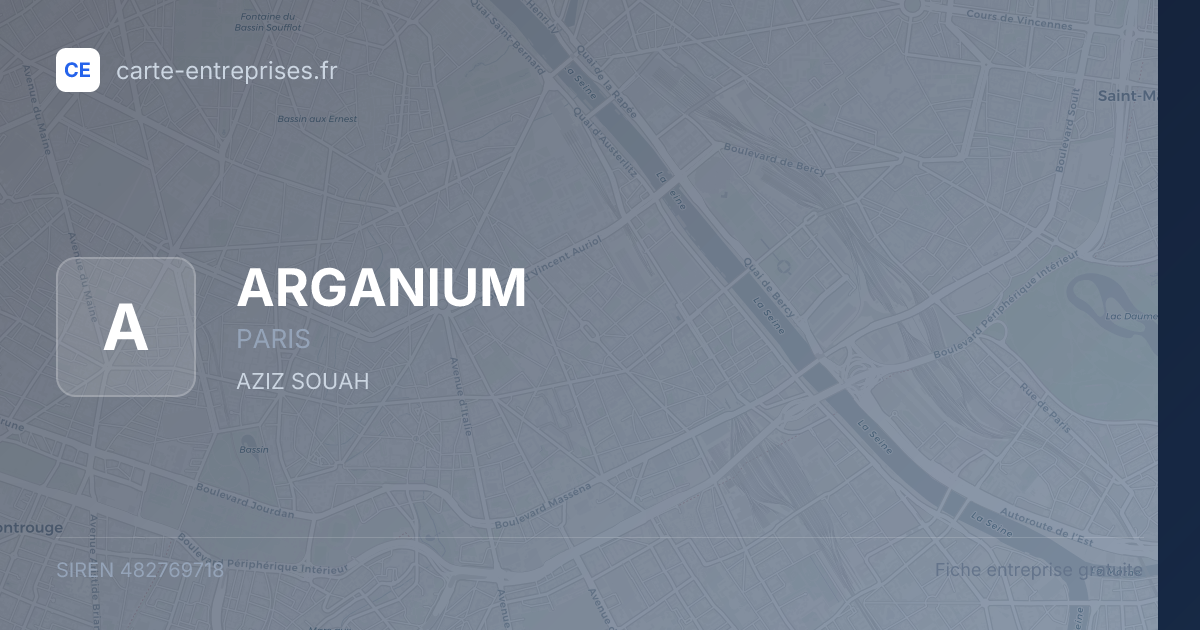 ARGANIUM — 482769718 — fiche entreprise