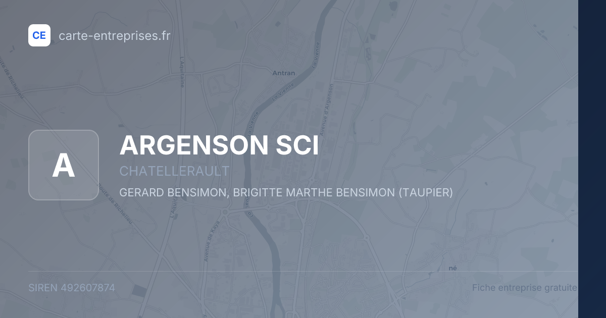 ARGENSON SCI — 492607874 — fiche entreprise