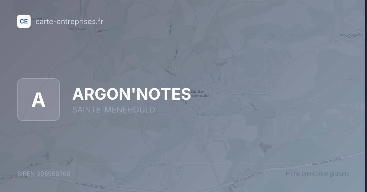ARGON'NOTES — 398968768 — fiche entreprise