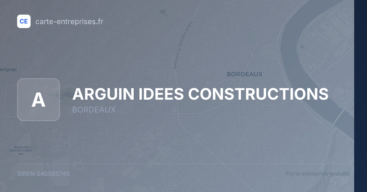 ARGUIN IDEES CONSTRUCTIONS — 540065745 — fiche entreprise