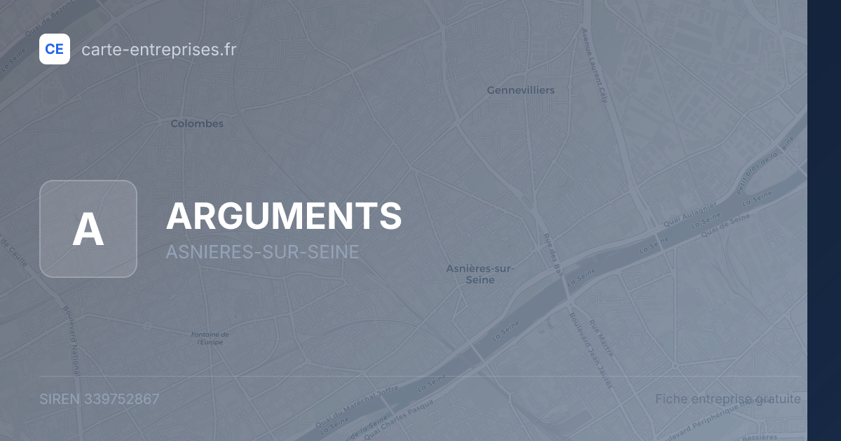 ARGUMENTS — 339752867 — fiche entreprise