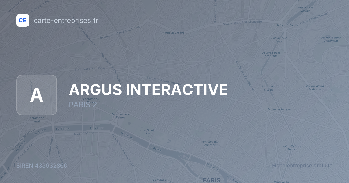 ARGUS INTERACTIVE — 433932860 — fiche entreprise