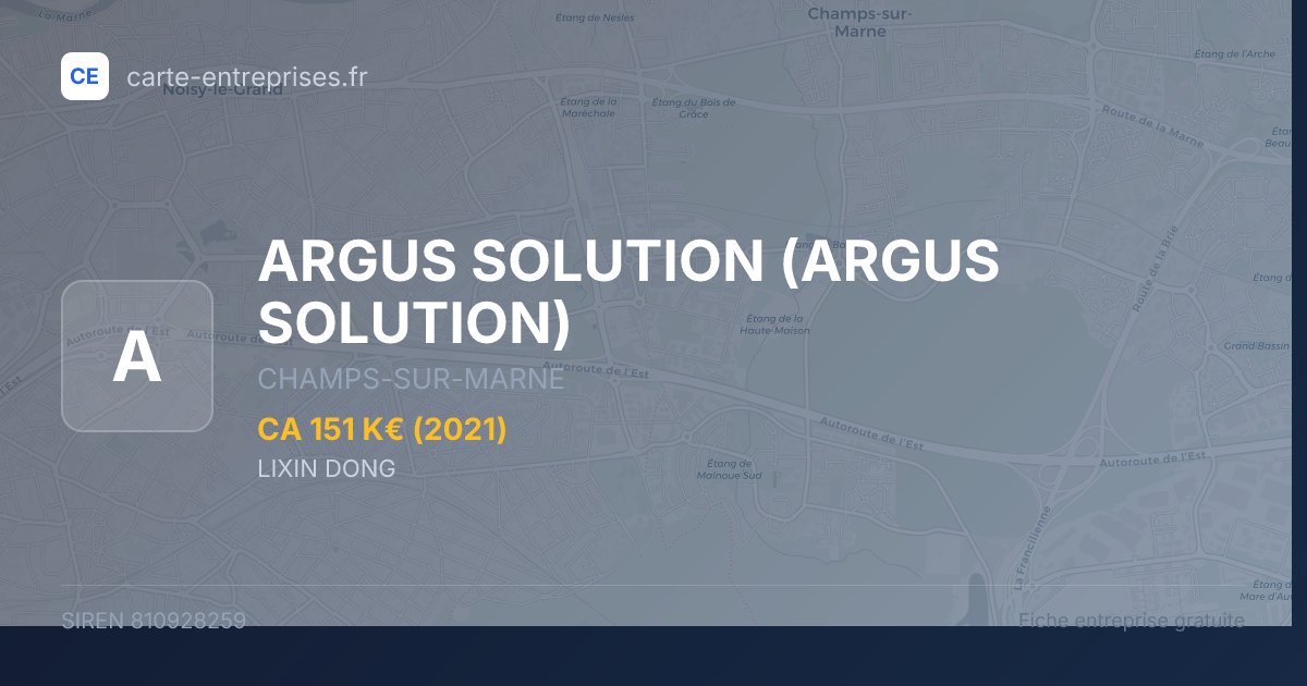 ARGUS SOLUTION — 810928259 — fiche entreprise