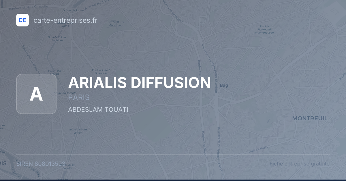 ARIALIS DIFFUSION — 808013593 — fiche entreprise
