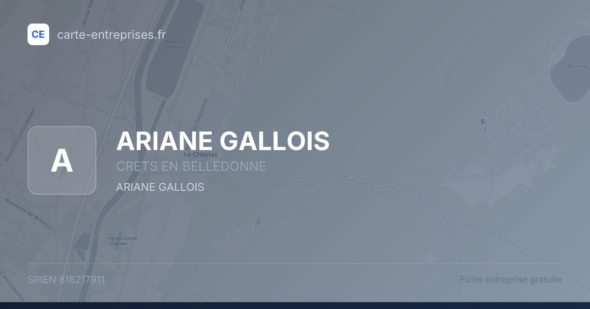 ARIANE GALLOIS — 818217911 — fiche entreprise