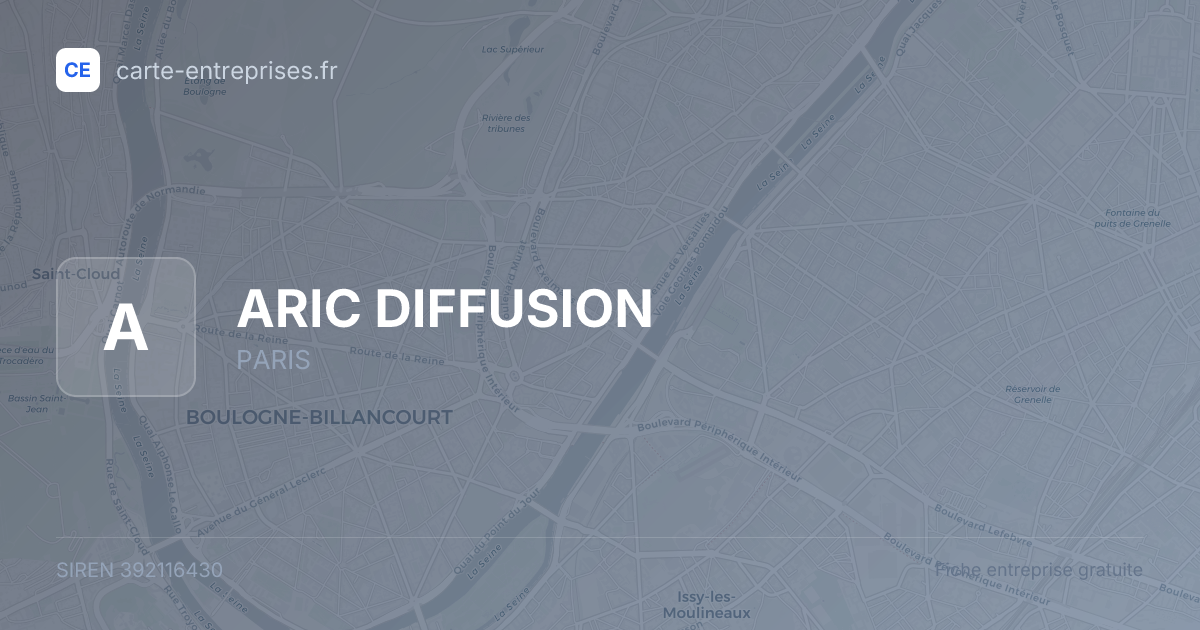 ARIC DIFFUSION — 392116430 — fiche entreprise