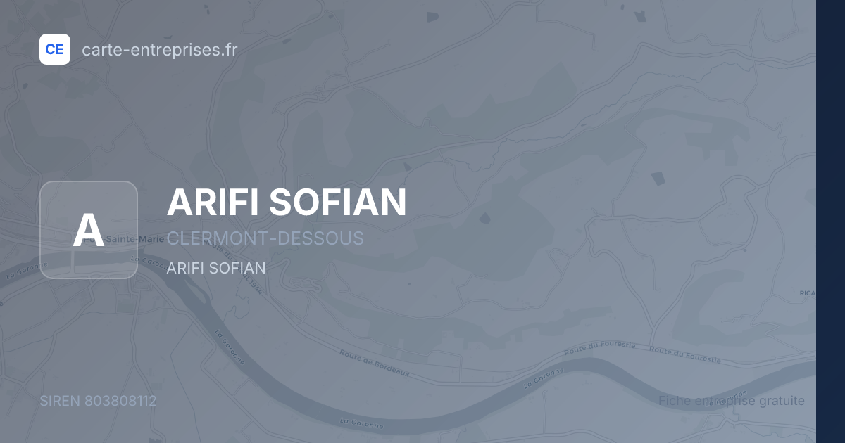 ARIFI SOFIAN — 803808112 — fiche entreprise