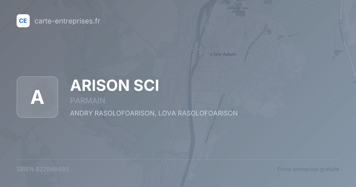 ARISON SCI — 822948493 — fiche entreprise