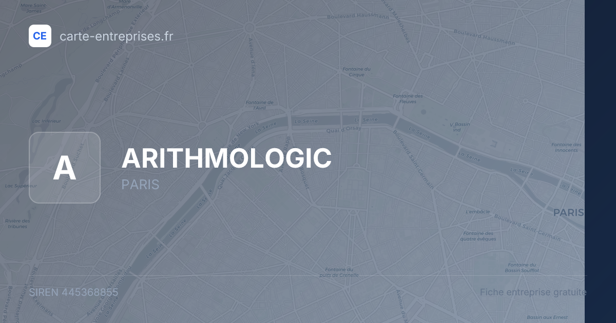 ARITHMOLOGIC — 445368855 — fiche entreprise