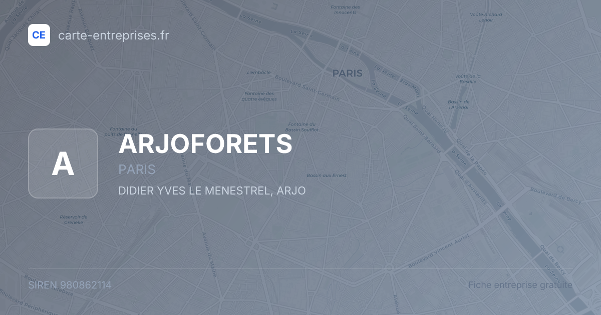 ARJOFORETS — 980862114 — fiche entreprise