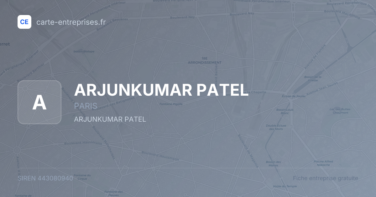 ARJUNKUMAR PATEL — 443080940 — fiche entreprise