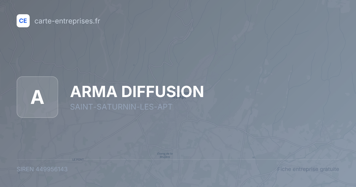 ARMA DIFFUSION — 449956143 — fiche entreprise
