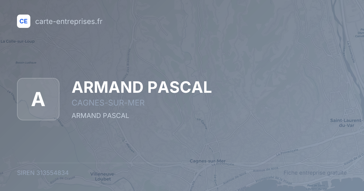 ARMAND PASCAL — 313554834 — fiche entreprise