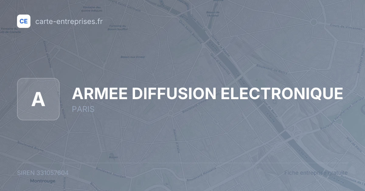 ARMEE DIFFUSION ELECTRONIQUE — 331057604 — fiche entreprise
