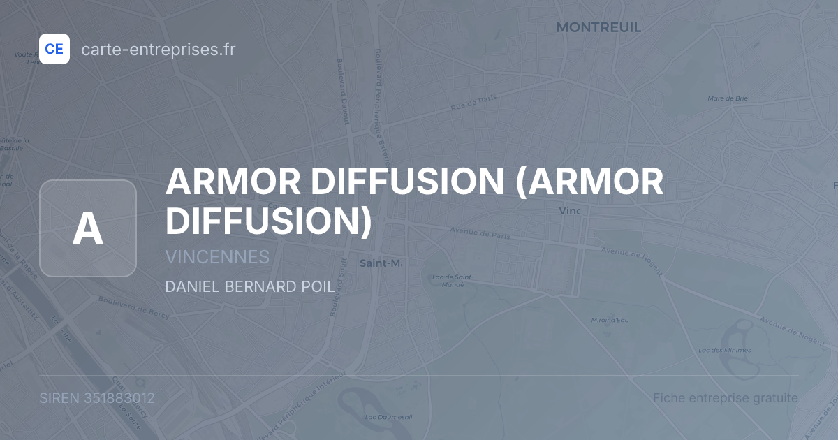 ARMOR DIFFUSION — 351883012 — fiche entreprise