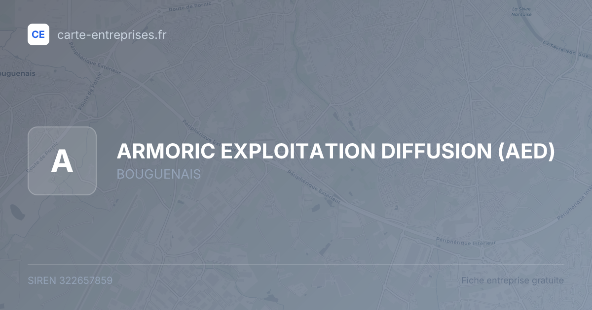 ARMORIC EXPLOITATION DIFFUSION (AED) — 322657859 — fiche entreprise