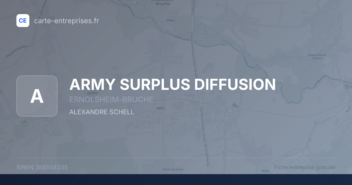 ARMY SURPLUS DIFFUSION — 388504235 — fiche entreprise