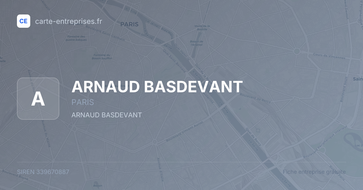 ARNAUD BASDEVANT — 339670887 — fiche entreprise