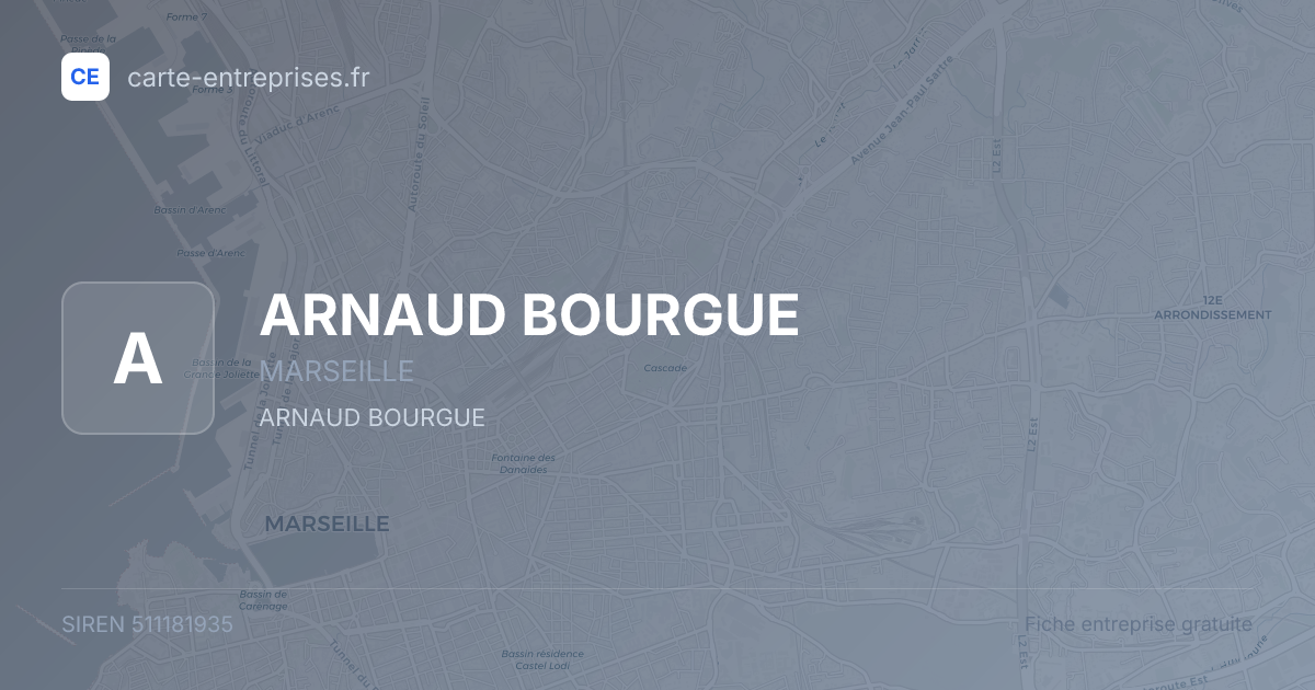 ARNAUD BOURGUE — 511181935 — fiche entreprise