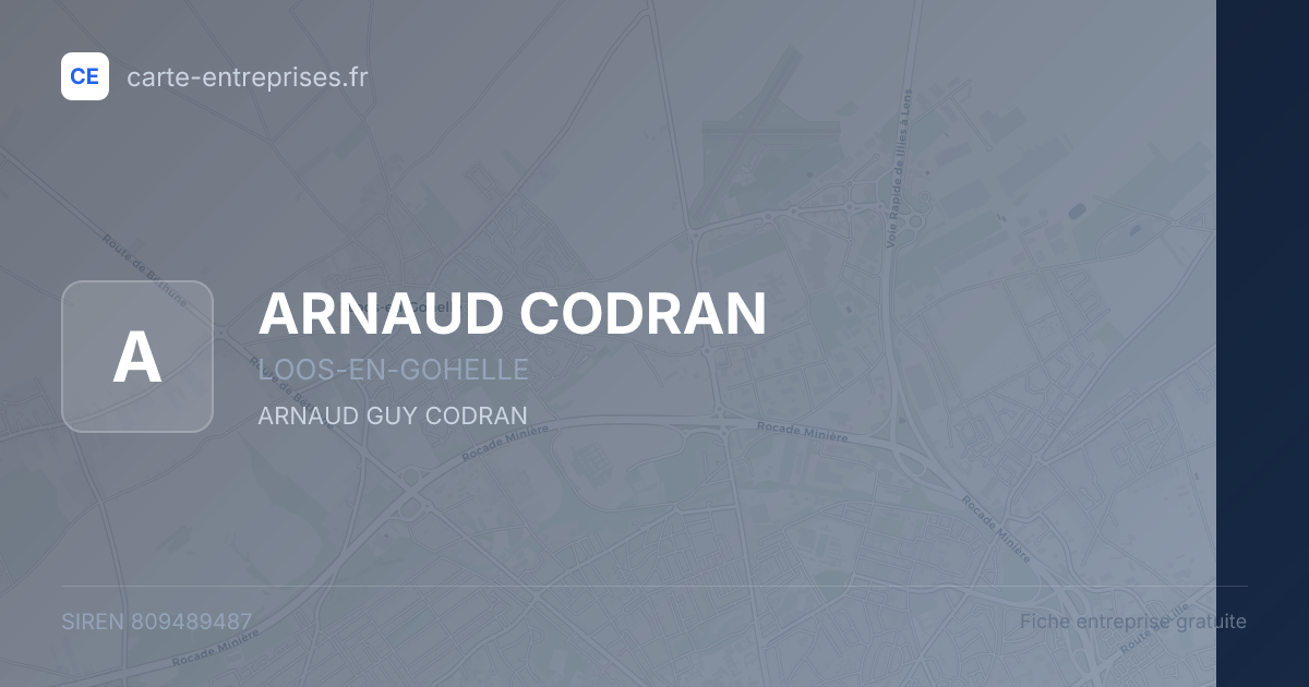 ARNAUD CODRAN — 809489487 — fiche entreprise