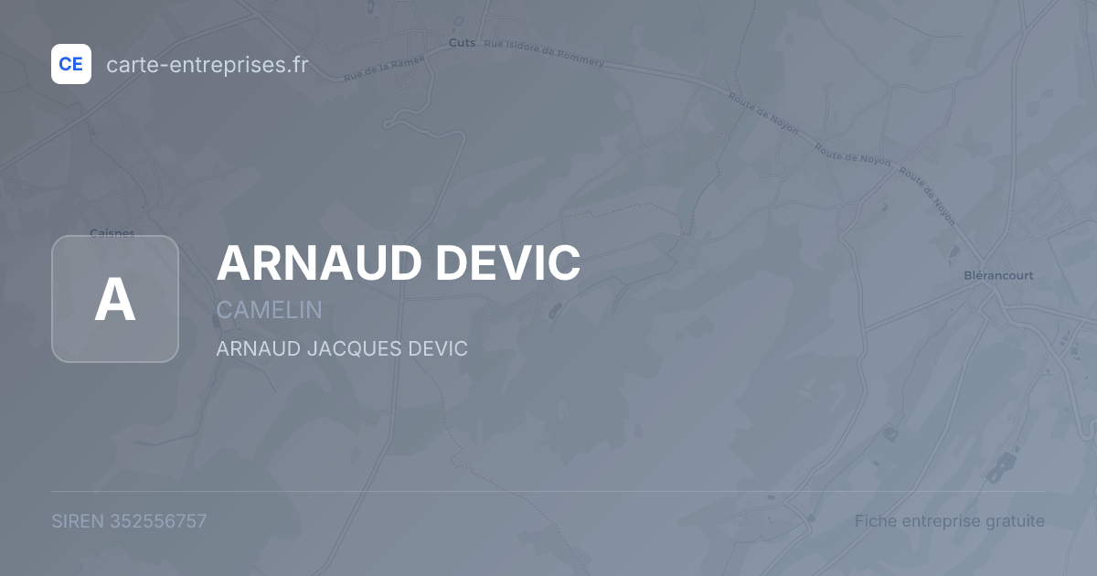 ARNAUD DEVIC — 352556757 — fiche entreprise