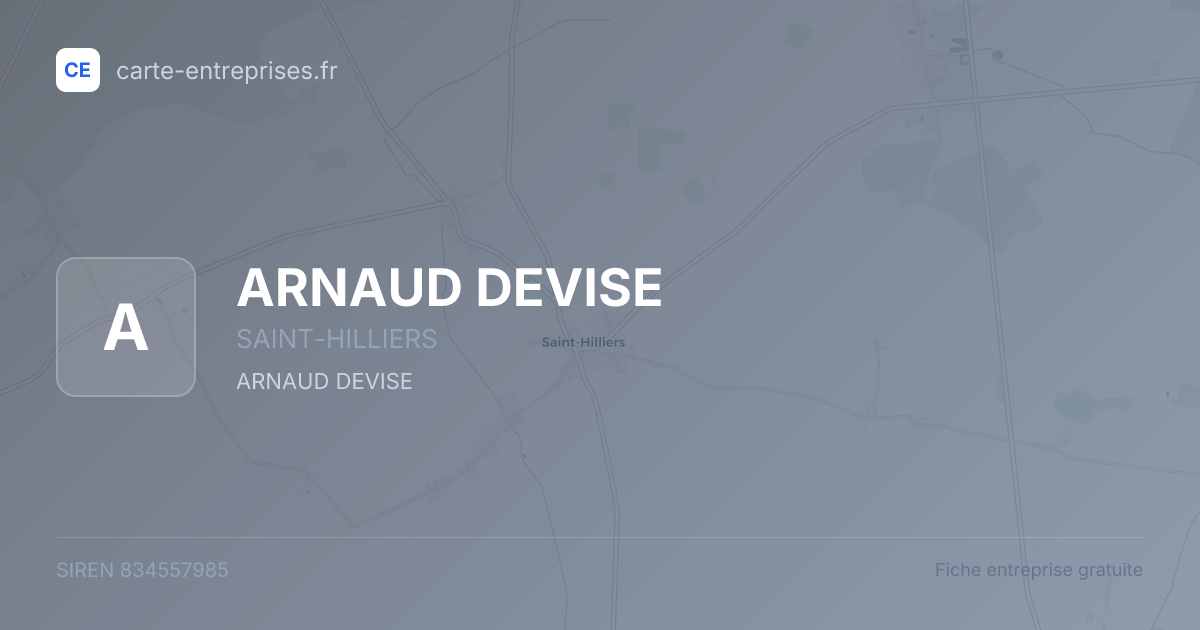 ARNAUD DEVISE — 834557985 — fiche entreprise
