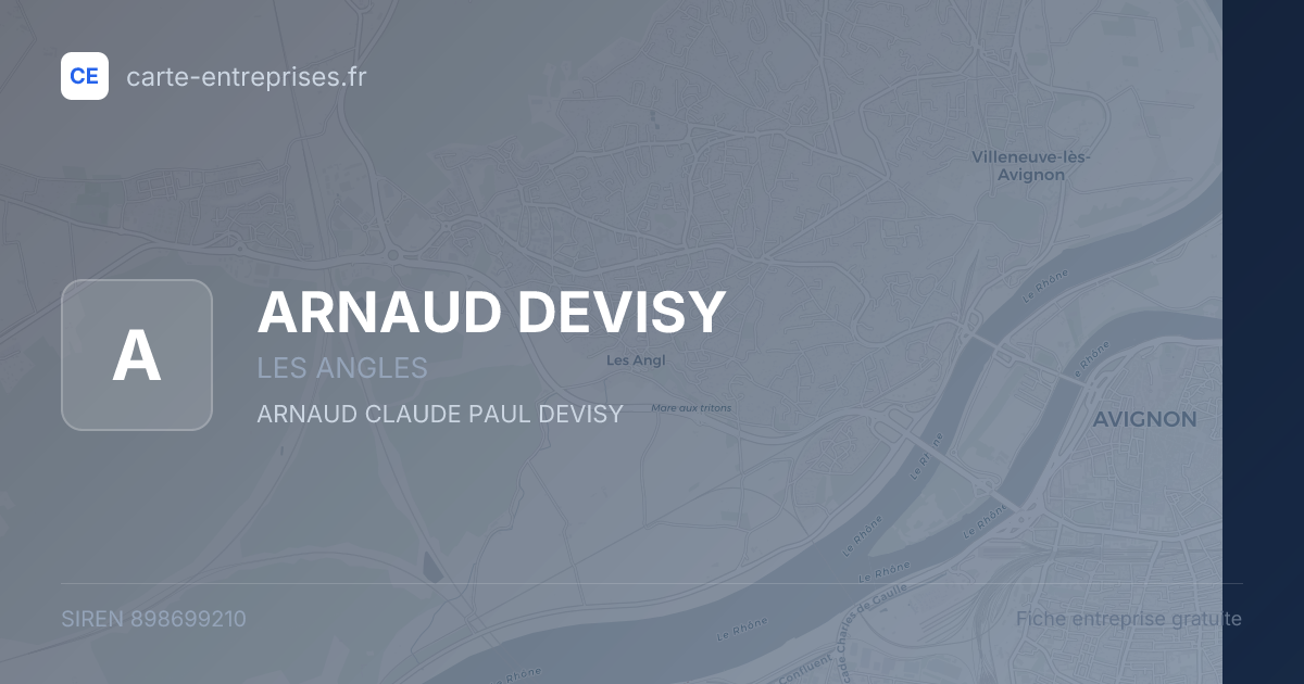 ARNAUD DEVISY — 898699210 — fiche entreprise