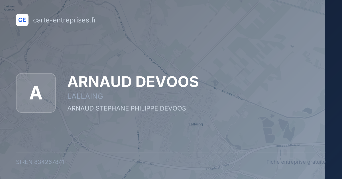 ARNAUD DEVOOS — 834267841 — fiche entreprise
