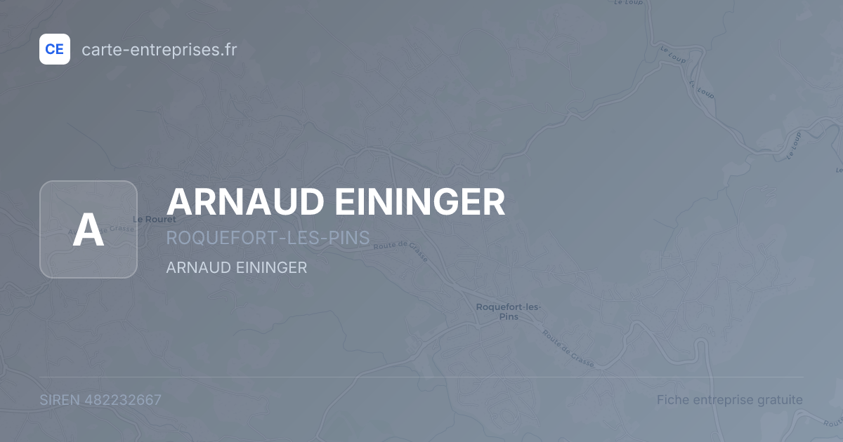 ARNAUD EININGER — 482232667 — fiche entreprise