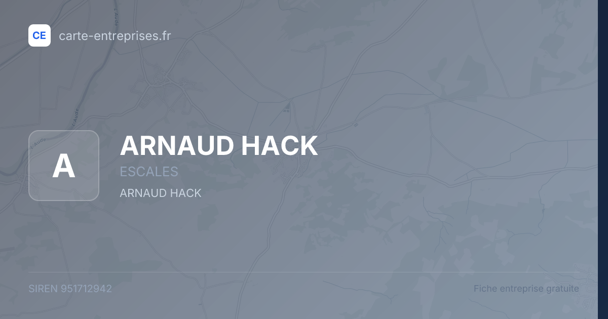 ARNAUD HACK — 951712942 — fiche entreprise