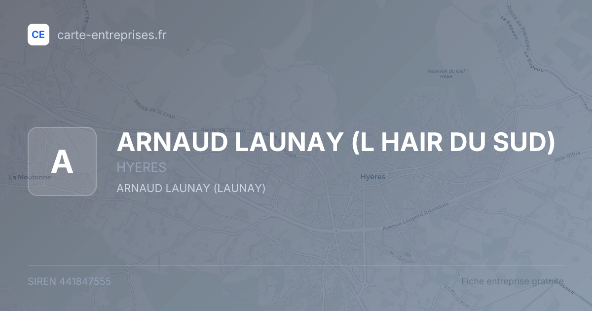 ARNAUD LAUNAY (L HAIR DU SUD) — 441847555 — fiche entreprise