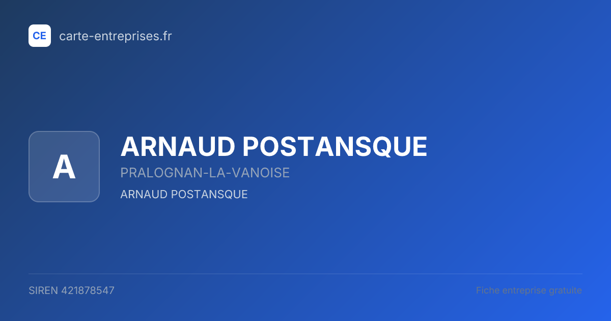 ARNAUD POSTANSQUE — 421878547 — fiche entreprise
