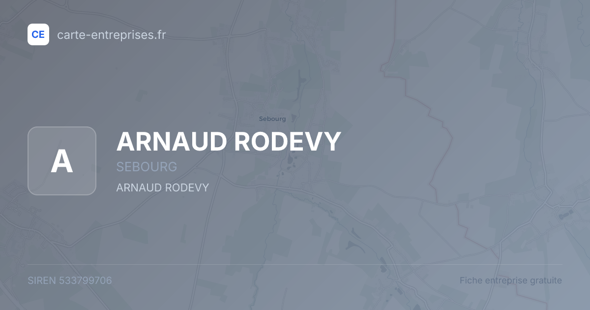 ARNAUD RODEVY — 533799706 — fiche entreprise