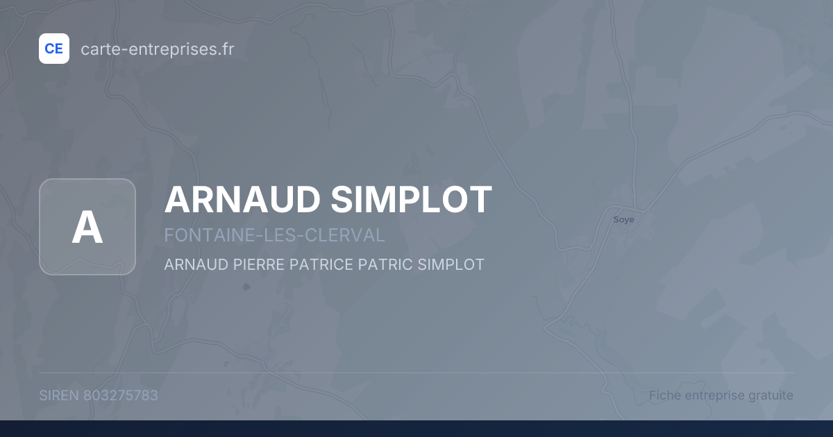 ARNAUD SIMPLOT — 803275783 — fiche entreprise