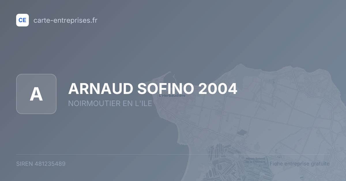 ARNAUD SOFINO 2004 — 481235489 — fiche entreprise