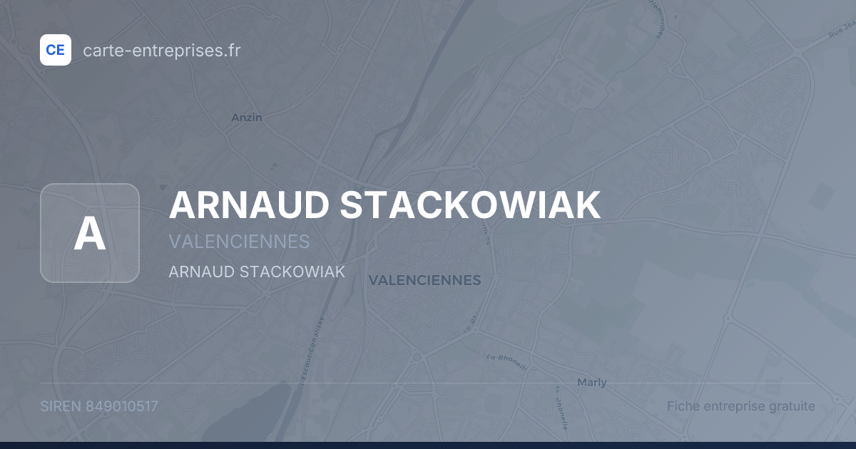 ARNAUD STACKOWIAK — 849010517 — fiche entreprise
