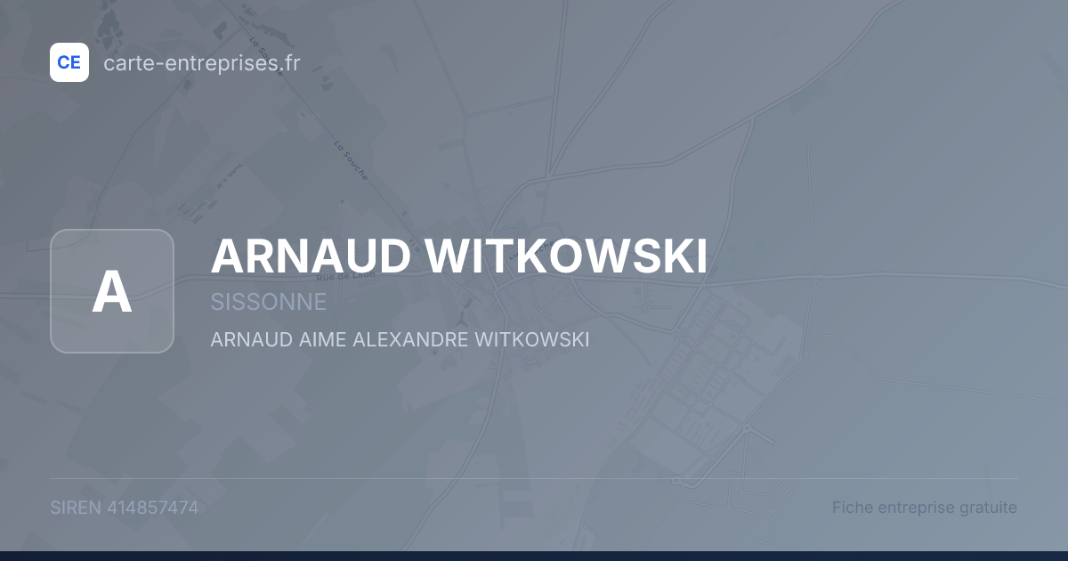 ARNAUD WITKOWSKI — 414857474 — fiche entreprise