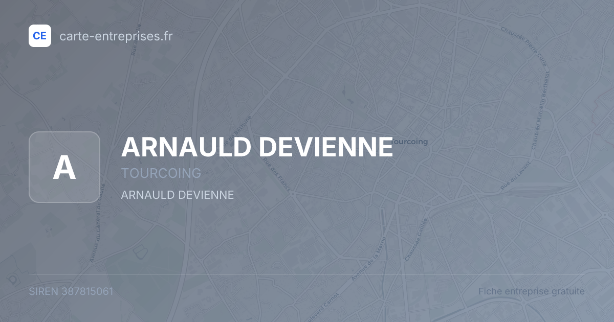 ARNAULD DEVIENNE — 387815061 — fiche entreprise