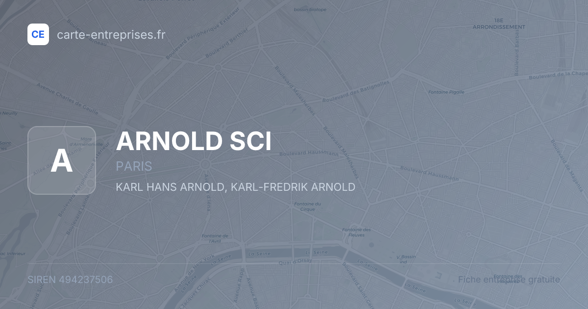 ARNOLD SCI — 494237506 — fiche entreprise