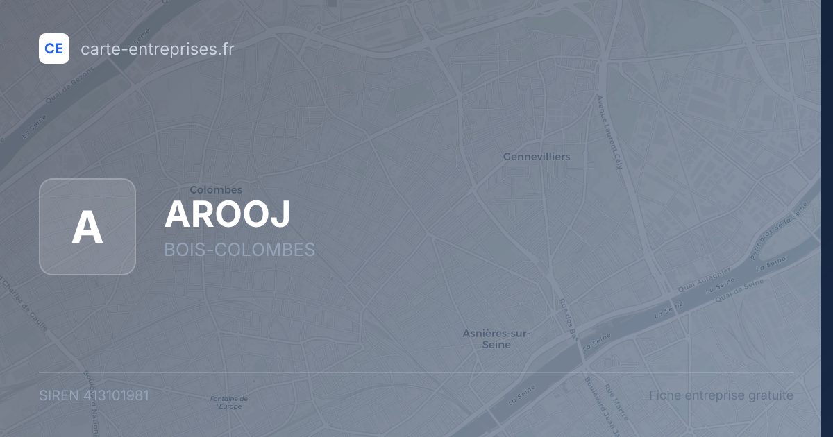 AROOJ — 413101981 — fiche entreprise