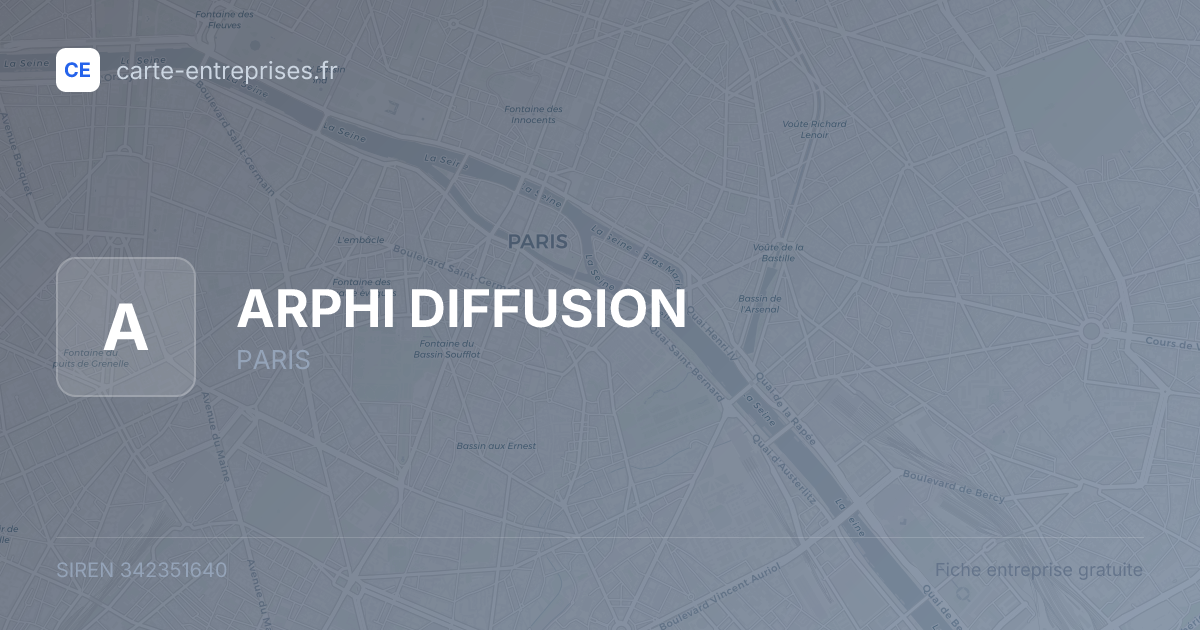 ARPHI DIFFUSION — 342351640 — fiche entreprise