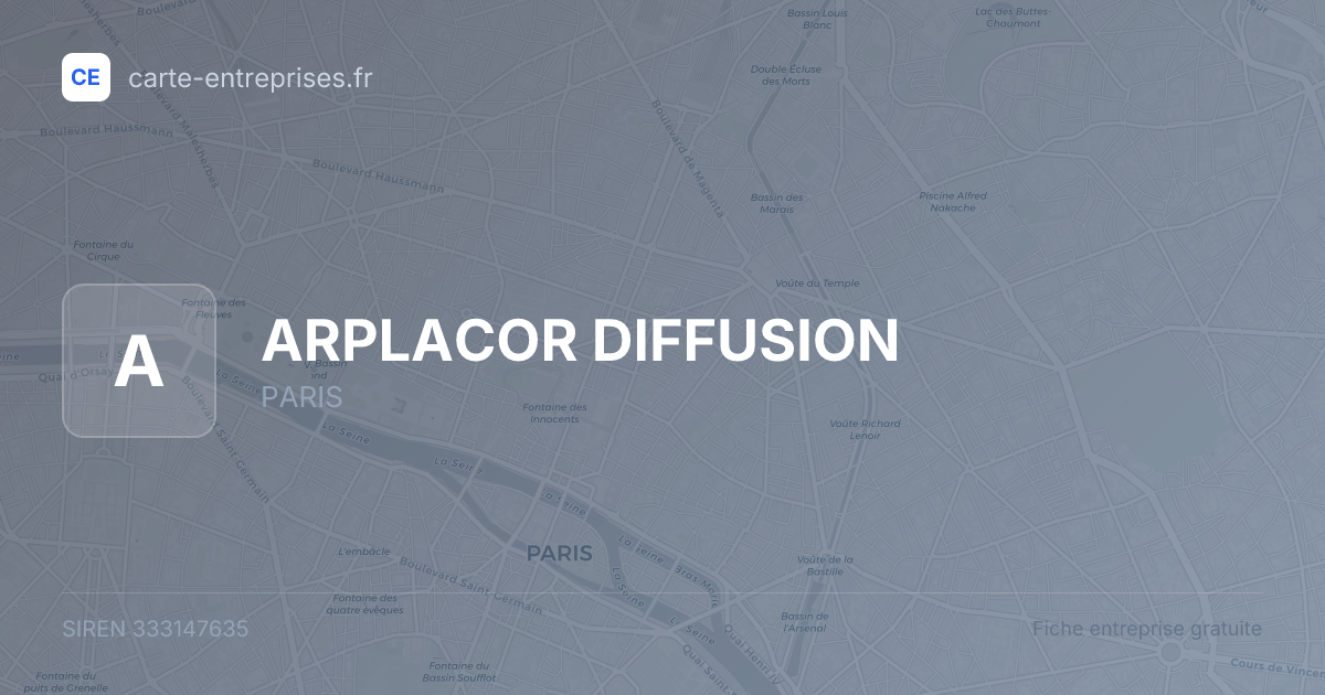 ARPLACOR DIFFUSION — 333147635 — fiche entreprise