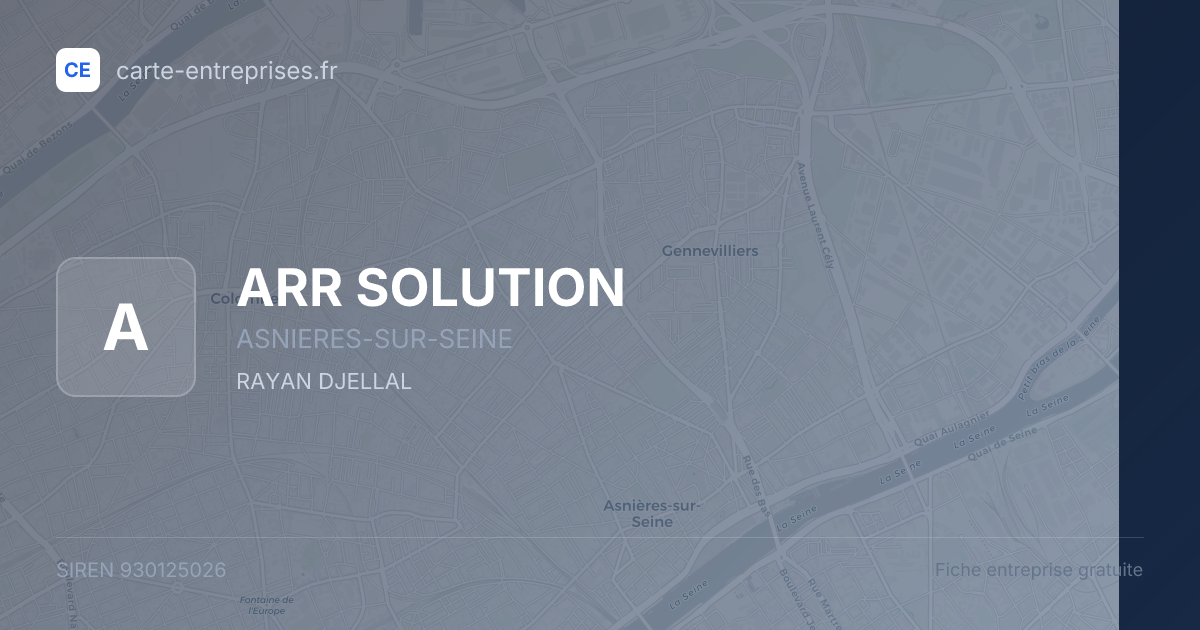 ARR SOLUTION — 930125026 — fiche entreprise