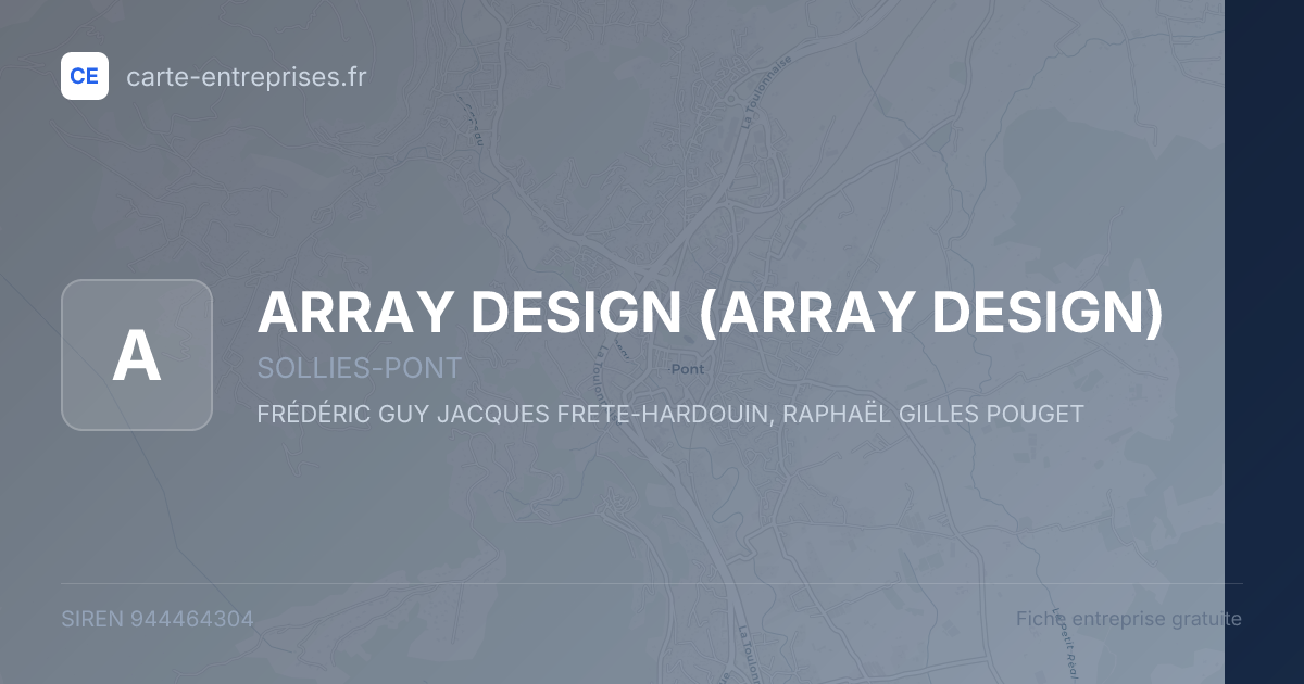 ARRAY DESIGN — 944464304 — fiche entreprise