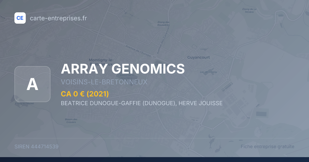 ARRAY GENOMICS — 444714539 — fiche entreprise
