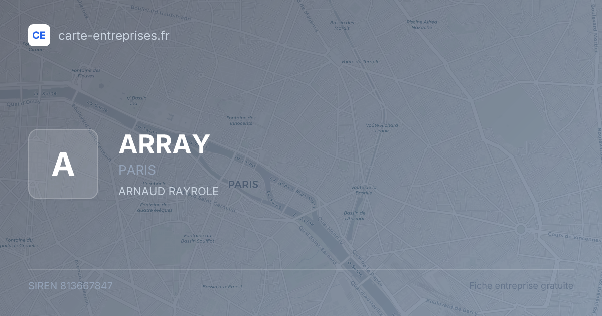 ARRAY — 813667847 — fiche entreprise