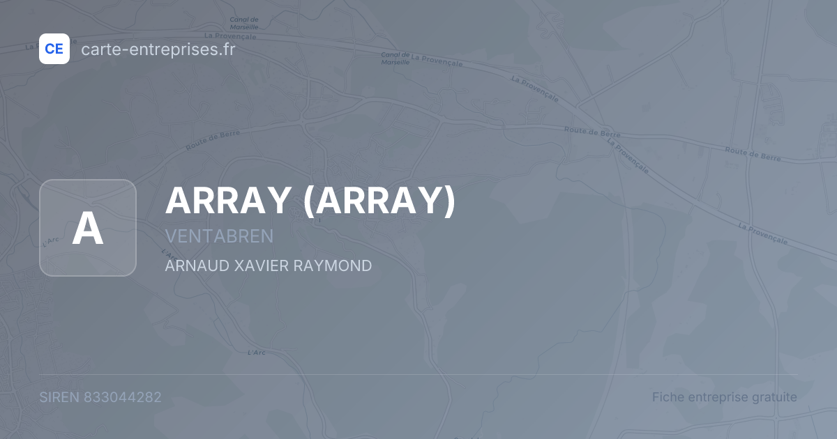 ARRAY — 833044282 — fiche entreprise