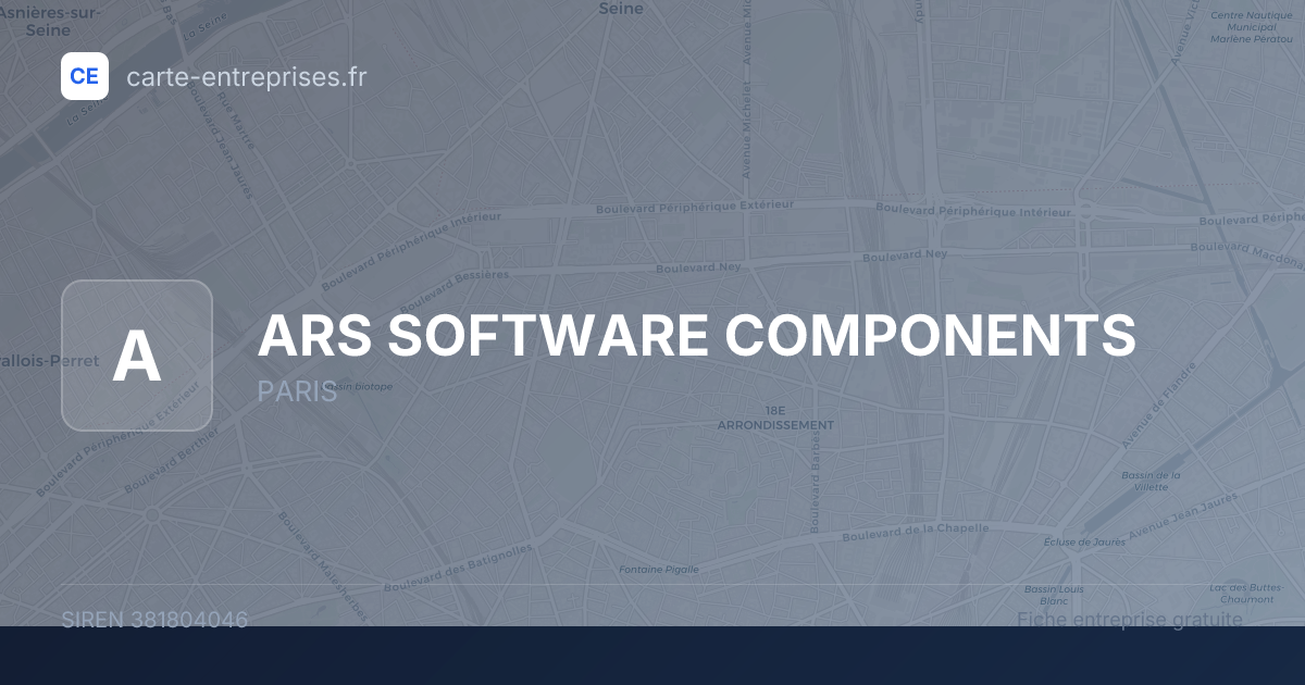 ARS SOFTWARE COMPONENTS — 381804046 — fiche entreprise