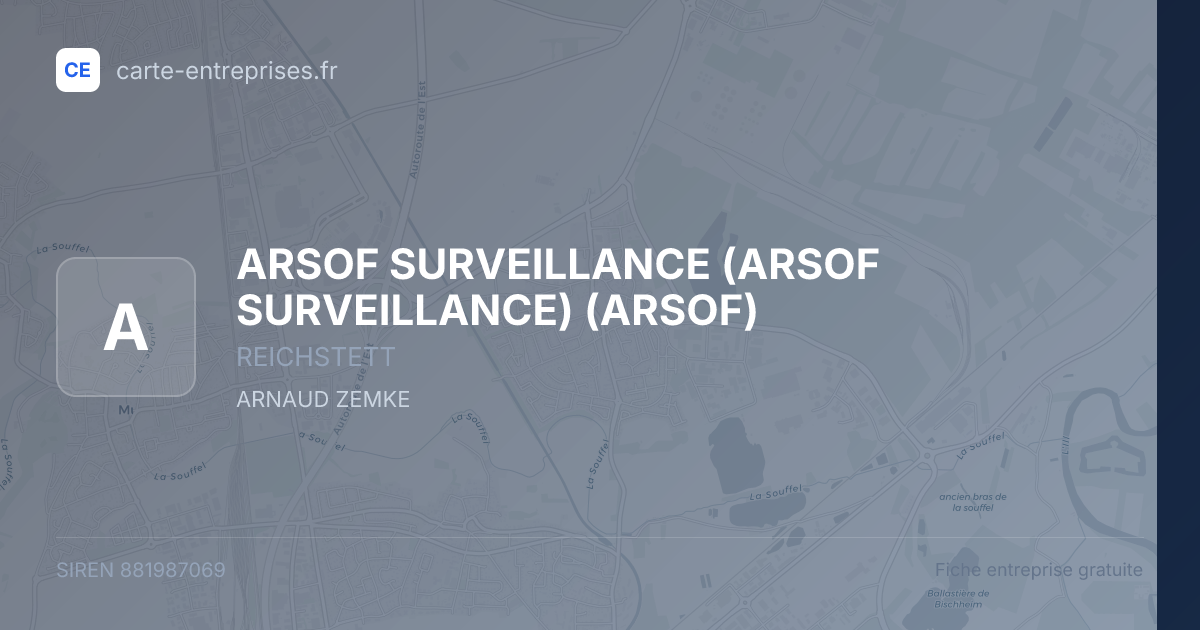 ARSOF SURVEILLANCE (ARSOF SURVEILLANCE) (ARSOF) — 881987069 — fiche entreprise