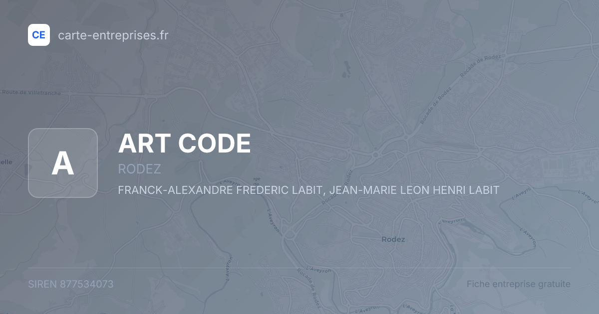 ART CODE — 877534073 — fiche entreprise